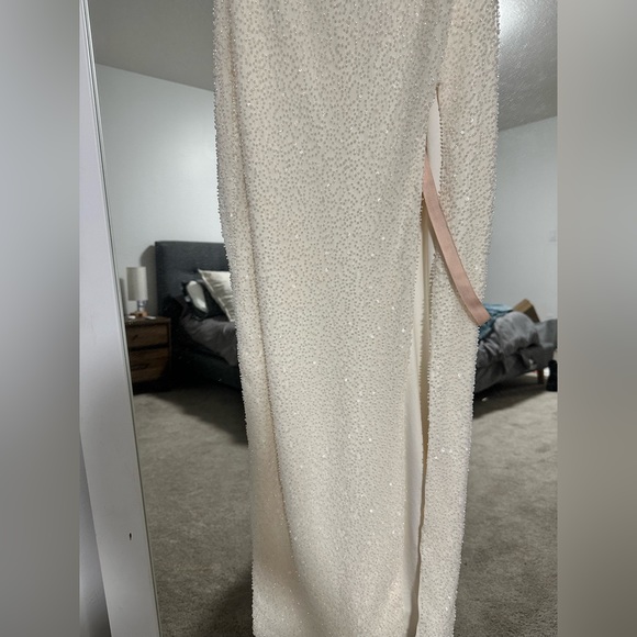 NWT Oh Polly Sicily embellished halter dress in ivory. US 2+ (bigger bust). - Picture 4 of 11